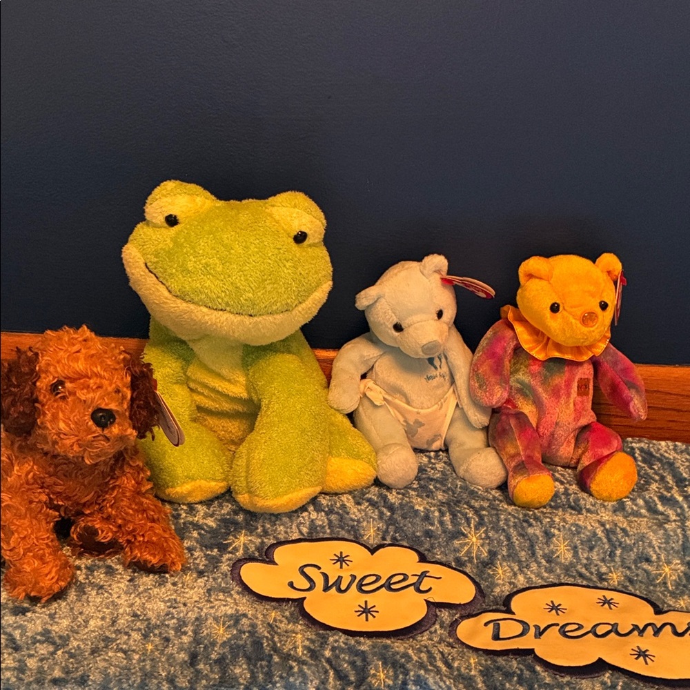 TY bundle of Plush Animal Toy Set - Green, White, Multicolor